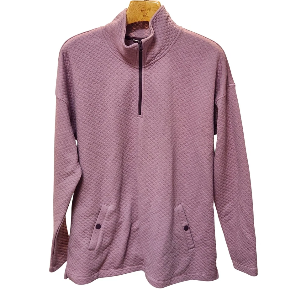 LLBean Mujer Acolchada Cuarto Cremallera Pullover Sudadera Polvorienta Lavanda XL Acogedora Foto 1 de 4