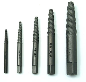9040 5 PC. SPIRAL SCREW EXTRACTOR SET- USA MADE - Bild 1 von 1