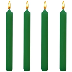 8 inch Green Taper Candles-Set of 4 Tapered Candle Tall CandlesticksHome Dinn... - Picture 1 of 6