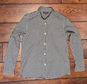 A.P.C Womens Button-Up Shirt Top Blue & White Brown Check Cotton Lightweight 38 - Picture 1 of 13