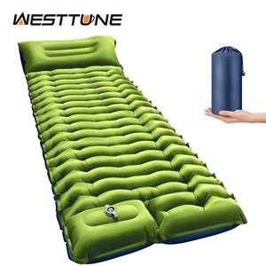 Camping Sleeping Pad, Ultralight Camping Mat with Pillow Built-in Foot Pump -New - Picture 1 of 8