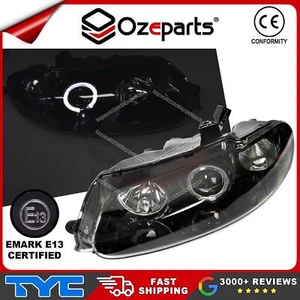 Set / Pair LH+RH Head Light Black For Holden Monaro VX VY 01~04 ANGEL EYE - Picture 1 of 5