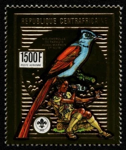 Rep. Centrafricana 1990 - Michel n. 1427 A ** - MNH - oro - uccellini / uccellini - Foto 1 di 1