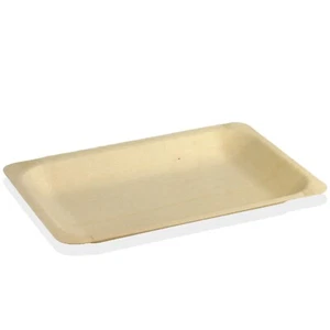 Pine Wood Disposable Wood Plates Dishes 7.7" x 5.5" x 0.7" | BambooMN - Picture 1 of 6
