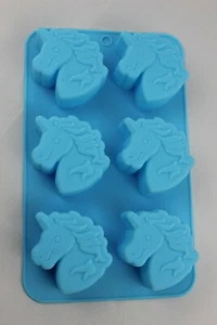 Silicone Unicorn Cake Mould 6 Chocolate Fondant Icing Soap Cakes Candles Crafts - Picture 1 of 12