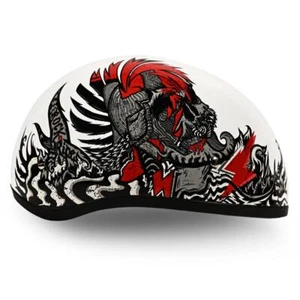 Daytona Helmets D6-RR Skull Cap 1/2 Shell Rockin' Reaper DOT Motorcycle Helmet - Picture 1 of 12