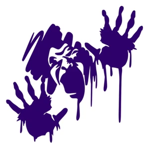 Bloody Face and Handprints Vinyl Decal Sticker Monster Halloween Car Decoration - Picture 1 of 16