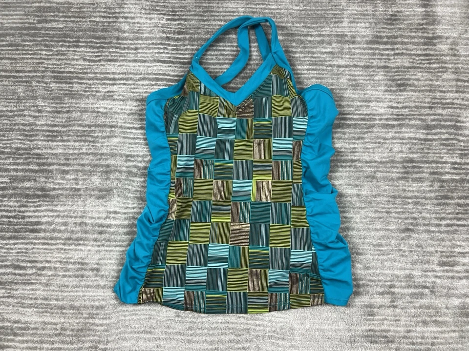 Sujetador Jaclyn Smith Tankini para mujer 16 multicolor sin mangas incorporado mezcla de nailon Foto 1 de 4