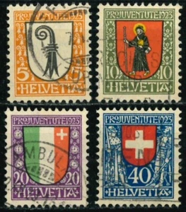 SWITZERLAND HELVETIA OLD STAMPS 1923 PRO JUVENTUTE - Coat of Arms - USED - Picture 1 of 2