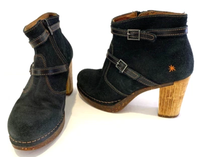 The Art Company Womens Platform Heel Blue Suede Ankle Boot 38 Rubber Sole - Image 1 of 4