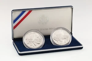 2001 Silver American Buffalo Commemorative Coin Set w/ Box & CoA - Picture 1 of 7