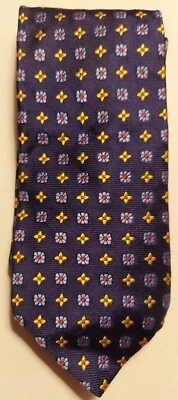 Corbata Brooks Bros Makers EE. UU. Azul Seda Para Hombre Italia 58x3,75 Flores Jacquard Foto 1 de 3