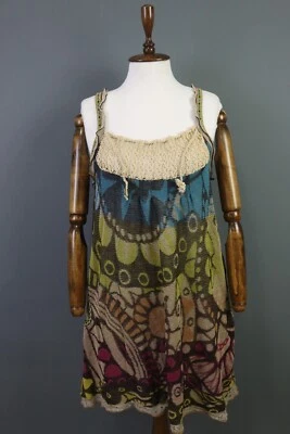 IVKO Geometric Linen Details Knit A-Line Sundress Tank Dress Size 40 - Image 1 of 4