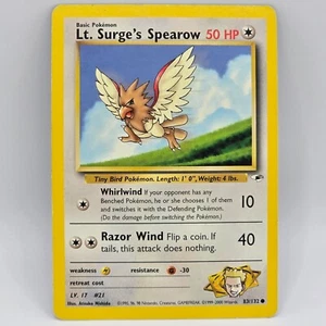 Juego de cartas coleccionables Pokémon Teniente Surge's Spearow 83/132 Común Gimnasio Héroes De colección - Imagen 1 de 2