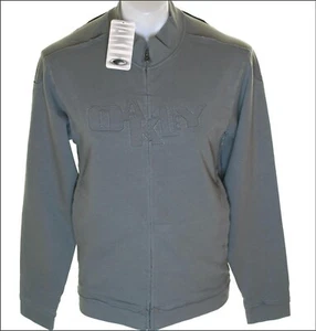 New Men's Oakley Clean Cut Sweatshirt Zipped Jumper Jacket Medium Grey Slim Fit - Picture 1 of 2