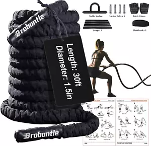 Battle Ropes for Exercise, Heavy Workout Rope for Home Gym, Training & Fitness E - Picture 1 of 12
