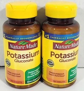2 Pack Nature Made Potassium Gluconate 550 mg 200 Tablets (2x100) Exp. 07/2028 - Picture 1 of 4
