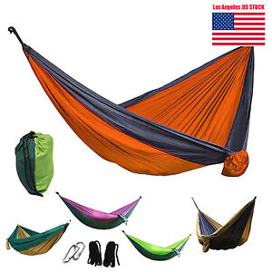 2 Person Outdoor Camping Nylon Hammock Parachute Hanging Bed Sleeping Swing New