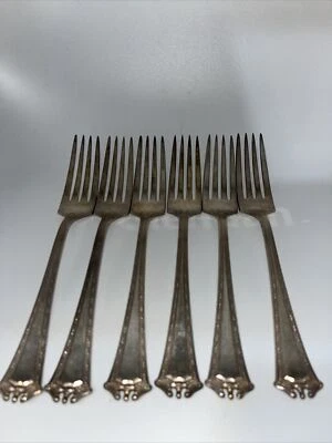 1847 Rogers Bros Silver Plated XS Triple 6 Forks Continental Pattern 1914 - Image 1 of 4