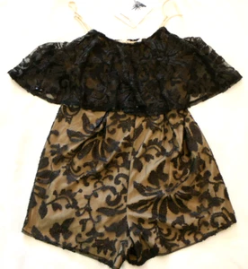 HERE COMES THE SUN Black Sequin PLAYSUIT Size Aus 10 NWT Romper Goth Fairycore - Bild 1 von 6