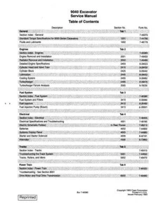 CASE 9040 EXCAVATOR COMPLETE SERVICE MANUAL - Picture 1 of 1