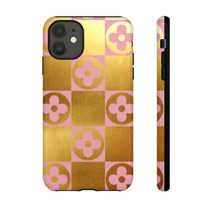 Gold Foil And Pink Tough Cases For iPhones, Samsung Galaxy and Google Pixel - Picture 1 of 245