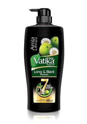 Champú para cabello largo y negro Dabur Vatika con Amla y Bhringhraj 650 ml, 1000L Foto 1 de 2