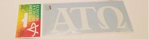 ALPHA TAU OMEGA White Sticker for OUTSIDE GLASS - Picture 1 of 1