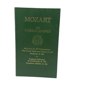 Mozart The 3 Great Masses Cassette Tapes, 3 Tapes, Green Box Murray Hill - Picture 1 of 20