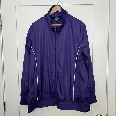 Chaqueta cortavientos Tri-Mountain para mujer talla 2XL ligera cremallera completa púrpura Foto 1 de 4