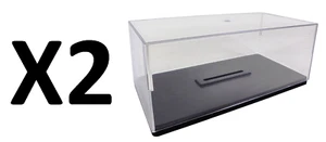 Lot de 2 boites vitrine cristal acrylique + socles pour voiture miniature 1/24 - Imagen 1 de 7