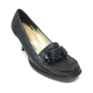 Women's Gianmarco Lorenzi Slip On Pump Heels Shoes Size 35.5 EU/5.5 US Black - Picture 1 of 10