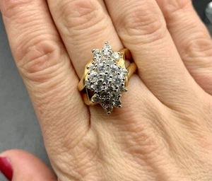 Ross Simons Cubic Zirconia Cluster Ring Gold Over Sterling Silver Size 7 - Picture 1 of 10