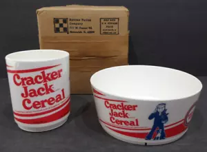 NOS Deka Cracker Jack Cereal Bowl & Cup Original Box Ralston 1983 Send Away Prom - Picture 1 of 15