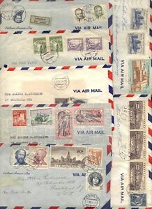 CZECHOSLOVAKIA 1950s COLL OF 22 AIRMAIL CVR ALL TO US ALMOST ALL W/LTRS ENCLOSED
