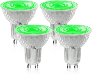 BrightArk GU10 Green LED Bulbs 5W, MR16 Green Colored Spotlights 50W MR16 GU10 - Picture 1 of 7