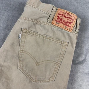 Levi's 505 Herren Khaki Beige Straight Fit Jeans Hose W38 L32 - Bild 1 von 12