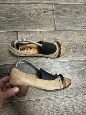 Airstep Shoes Heels Women Beige Leather Size 38 Foto 1 de 4