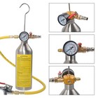 AC Flush Kit Car Air Conditioner System Clean Canister with Pressure Gauge Auto