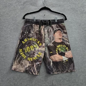 VINTAGE WWE Boys Swimwear Shorts L Camo Camouflage Wrestler John Cena - Picture 1 of 9