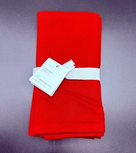 NEW Pottery Barn Organic Cotton Casual Napkins SET OF 4 Cardinal Christmas Red - Picture 1 of 6