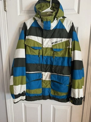 Chaqueta de Snowboard Special Blend Para Hombre Verde Azul Pequeña Impermeable Usada en Excelente Condición Foto 1 de 4