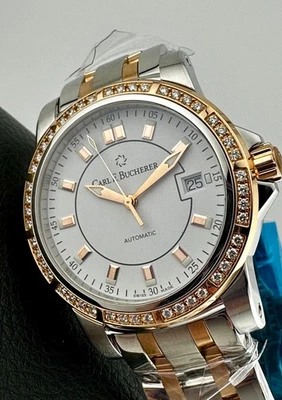 Carl F. Bucherer Patravi AutoDate Oro Rosa 18k y Acero Diamantes 38mm ¡NUEVO! Foto 1 de 4