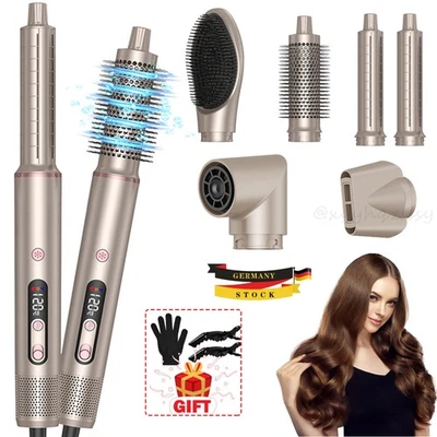 6 in1 Multihaarstyler Warmluftbürste Haartrockner 110,000 U/min mit Lockenstab - Bild 1 von 4