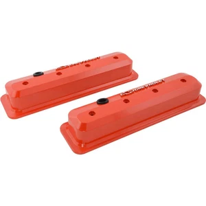 Cubiertas de válvula de perno central alto Proform 141-840 SBC Vortec Chevrolet Logo - naranja - Imagen 1 de 1