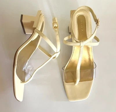 NUEVO EN CAJA Tory Burch Talla 8 Dulce Maíz Amarillo/Claro Tiras Lucite Tacón Sandalias Zapatos Foto 1 de 4