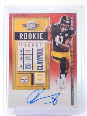 CHASE CLAYPOOL 2020 CONTENDERS OPTIC ROOKIE TICKET RED RC AUTO /199 Q5159 - Image 1 of 2
