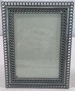 Vintage Metal Double Chain Design Decorative Silver Tone Picture Frame 5x7 - Picture 1 of 5