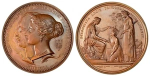 GRAN BRETAGNA Victoria 1851 Bronzed AE MEDAGLIA NGC UNC dettagli BHM 2462 secchio 1457 - Foto 1 di 1