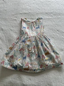 Mini Boden Harry Potter Dress Age 6-7 Years Green Blue Yellow Cotton Linen - Picture 1 of 11